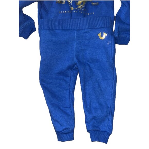 True Religion Blue Gold Jogger Set Hoodie Pants Baby 12 Months - Picture 3 of 5